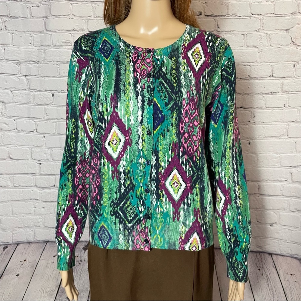 Jones New York Signature Cotton Cardigan Size PM